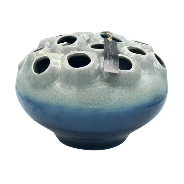 Villa Pottery  Donker Blauw Grijs vaas Coral D30 x H22