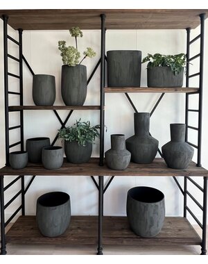 HS Potterie Vaas Avion Antraciet