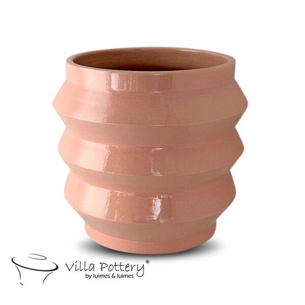 Villa Pottery  Bloomvibe – moderne bloempot met geometrische ribbels