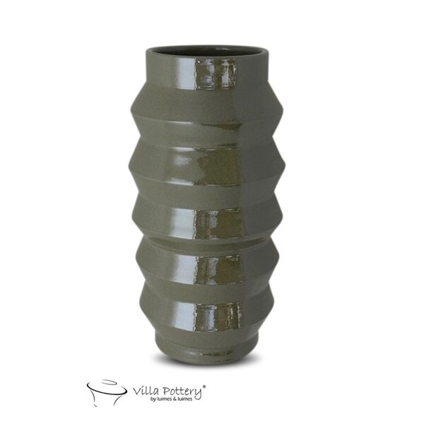 Villa Pottery  Bloomvibe – moderne vaas met geometrische ribbels - Copy