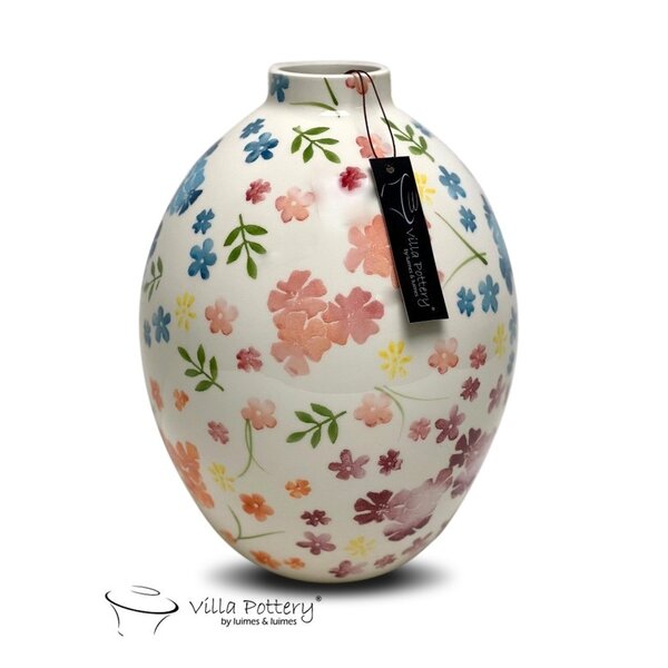Villa Pottery  Jardin – kleurrijke designvaas met bloemendessin
