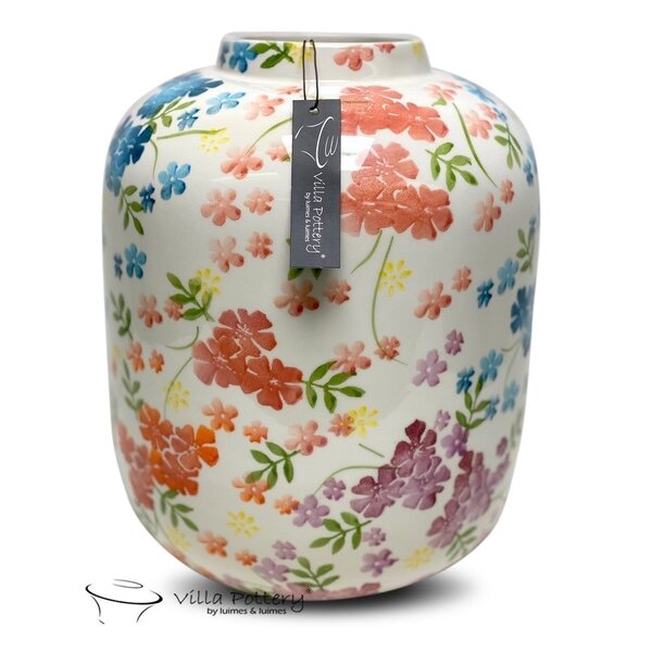 Villa Pottery  Jardin – kleurrijke designvaas met bloemendessin