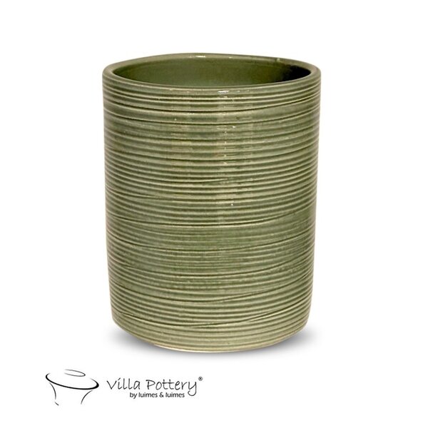 Villa Pottery  Michigan – moderne bloempot met horizontaal ribbelpatroon