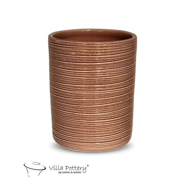 Villa Pottery  Michigan – moderne bloempot met horizontaal ribbelpatroon