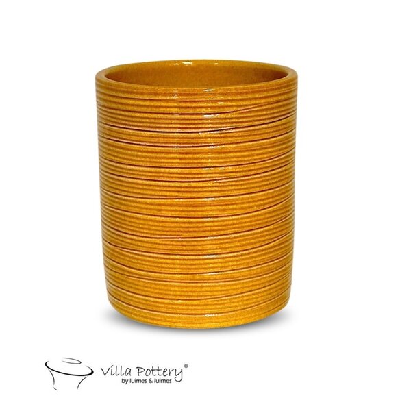Villa Pottery  Michigan – moderne bloempot met horizontaal ribbelpatroon