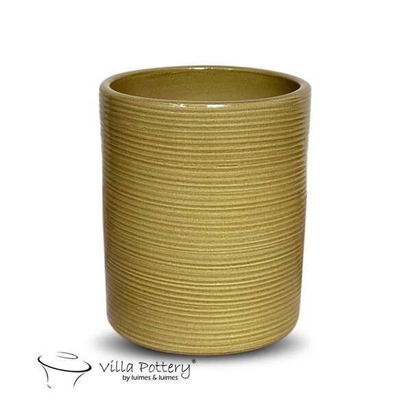 Villa Pottery  Michigan – moderne bloempot met horizontaal ribbelpatroon