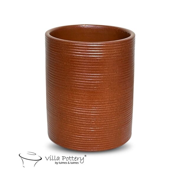 Villa Pottery  Michigan – moderne bloempot met horizontaal ribbelpatroon