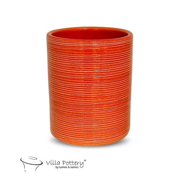 Villa Pottery  Michigan – moderne bloempot met horizontaal ribbelpatroon
