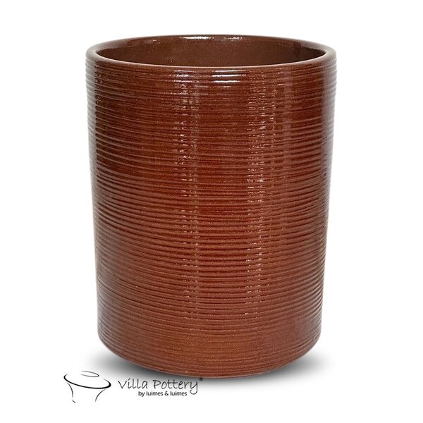 Villa Pottery  Michigan – moderne bloempot met horizontaal ribbelpatroon