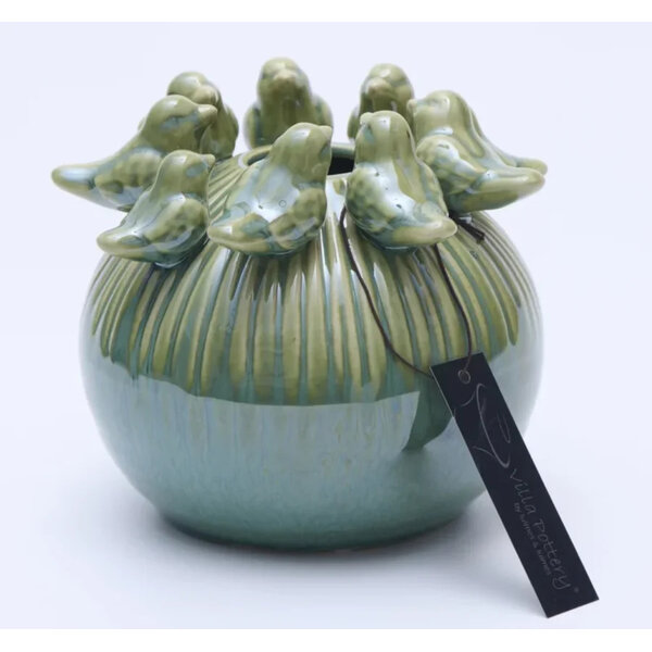 Villa Pottery  Little Bird vaasje – decoratieve vaas met vogeltjes
