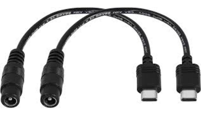  JVB Digital Female Barrel Jack 5,5x2,1mm naar USB-C kabel (2 stuks)