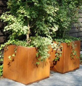 Cortenstaal Plantenbak (Vierkant / Rechthoek) met wielen