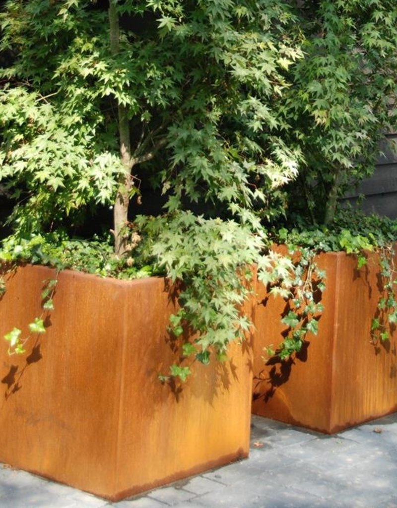 Cortenstaal Plantenbak (Vierkant / Rechthoek) met wielen