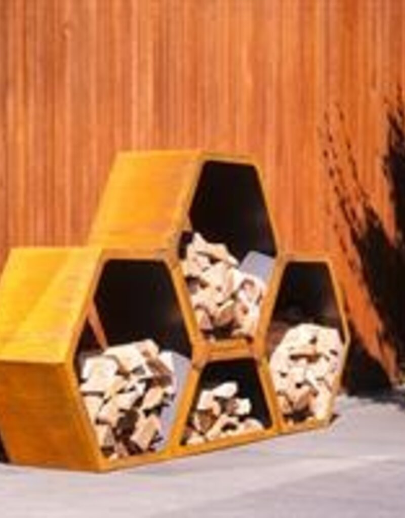 Cortenstaal Koppelstuk Hexagon (eind)