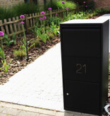 Giftu Cortenstaal Pakketbrievenbus - Lengte: 420 - Breedte: 420 - Hoogte: 950