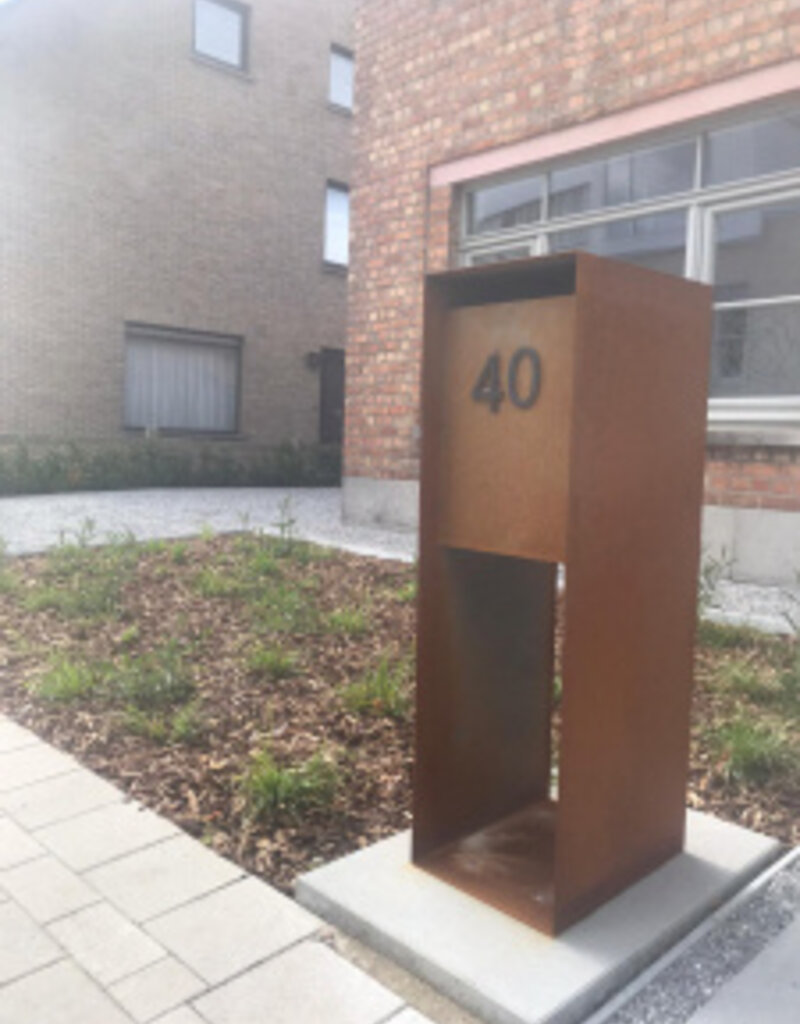Carta Cortenstaal Brievenbus - Lengte: 300 - Breedte: 400 - Hoogte: 1000