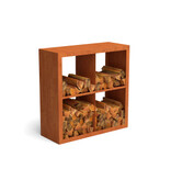 Egura Cortenstaal Houtopslag met vakken