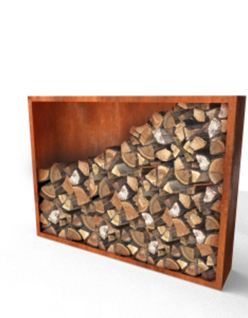 Egura Cortenstaal Houtopslag Egura met achterwand