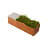 Florisa Cortenstaal rechthoekige plantenbak met hardhout zitbank