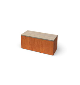 Modena Cortenstaal rechthoekige zitbank met Padouk hout