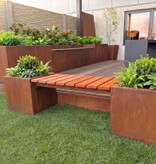 Tussa Bank uit Hardhout 800x400 mm  tussen Jerome Plantenbakken