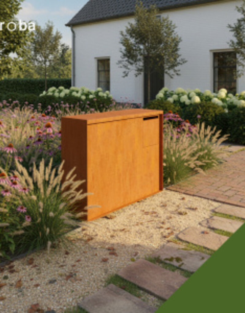 Marus Cortenstaal Brievenbus Lengte: 1200 - Breedte: 400 - Hoogte: 1000