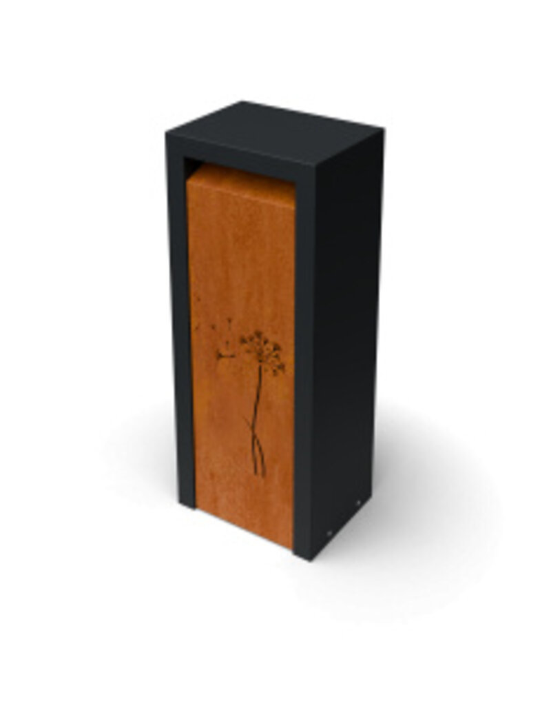 Libus Cortenstaal Brievenbis met bloem motief