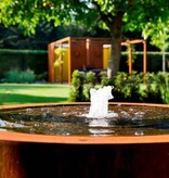 Cortenstaal Watertafel Rond incl. LED en pomp