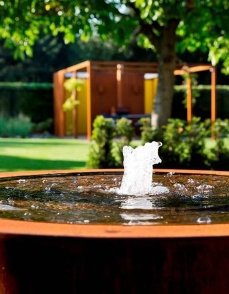 Cortenstaal Watertafel Rond incl. LED en pomp
