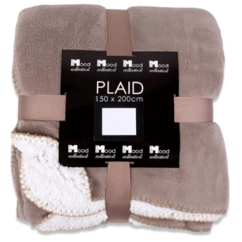 In The Mood Collection Fleece plaid  /deken Akropolis taupe grijs