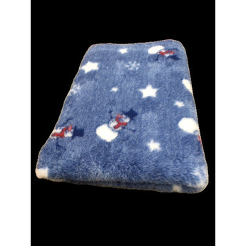 BoeZLife Vetbed Kerst en Winterthema blauw antislip, voor in de bench