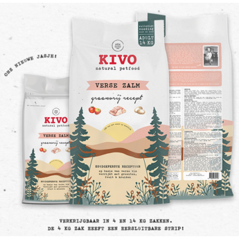 KIVO Verse zalm, koudgeperst glutenvrij en graanvrije brok