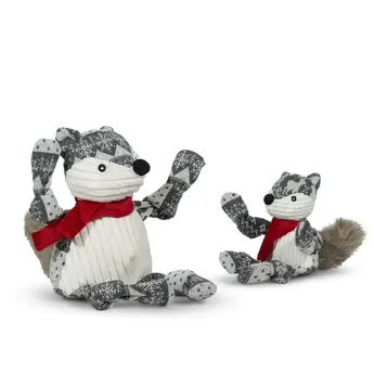 HuggleHounds Frankie Fox Christmas Knottie , stevig duurzaam speelgoed