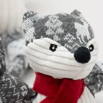 HuggleHounds Frankie Fox Christmas Knottie , stevig duurzaam speelgoed