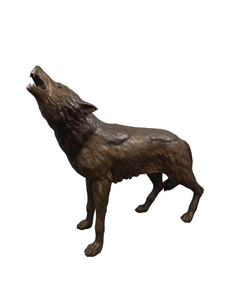 Lykaon – Bronzeskulptur eines Wolfs