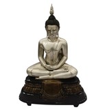 Buddha – Große Bronzeskulptur silberfarben