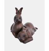 Die Gefährten – Bronzefigur zweier Hasen