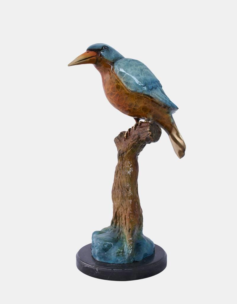 Keyx – Eisvogel Bronzefigur auf Marmorsockel
