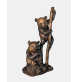 Sanfubao – Große Bronzefgur dreier Pandabären
