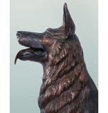 Rex – Sitzender Schäferhund Bronzefigur