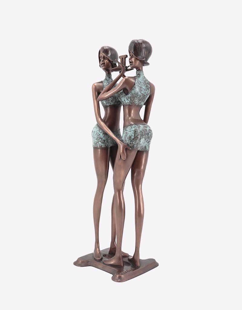 Gemini – Sternzeichen Zwilling Bronzeskulptur