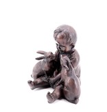 Franz – Junge mit Kaninchen  Bronzefigur
