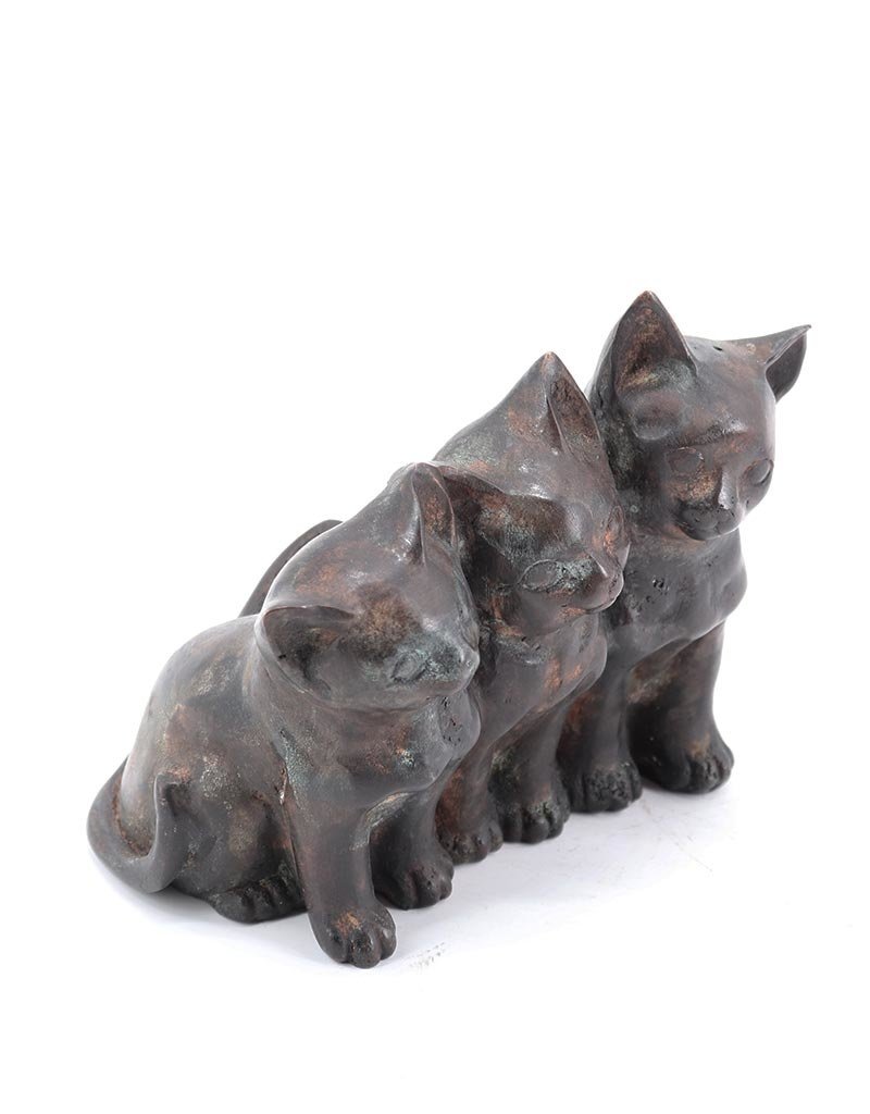 Trias – Drei Kätzchen Bronzestatue