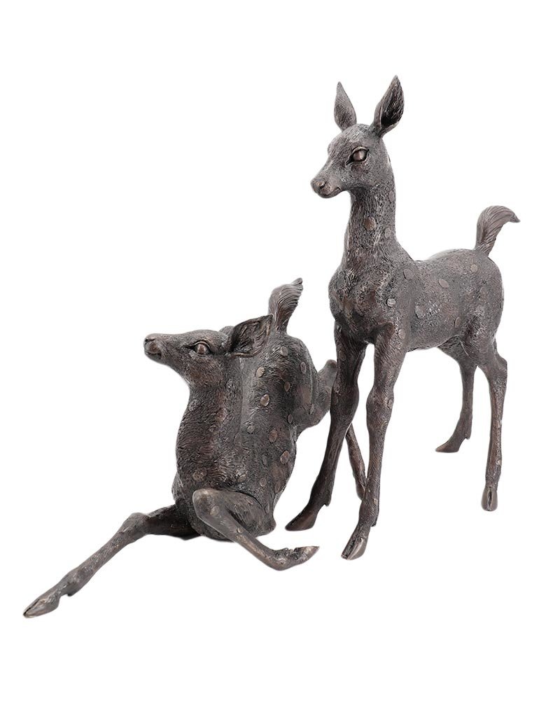 Flecki – Zwei Rehkitze Bronzefiguren
