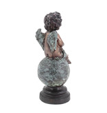 Lenz – Bronzefigur Engel auf Weltkugel