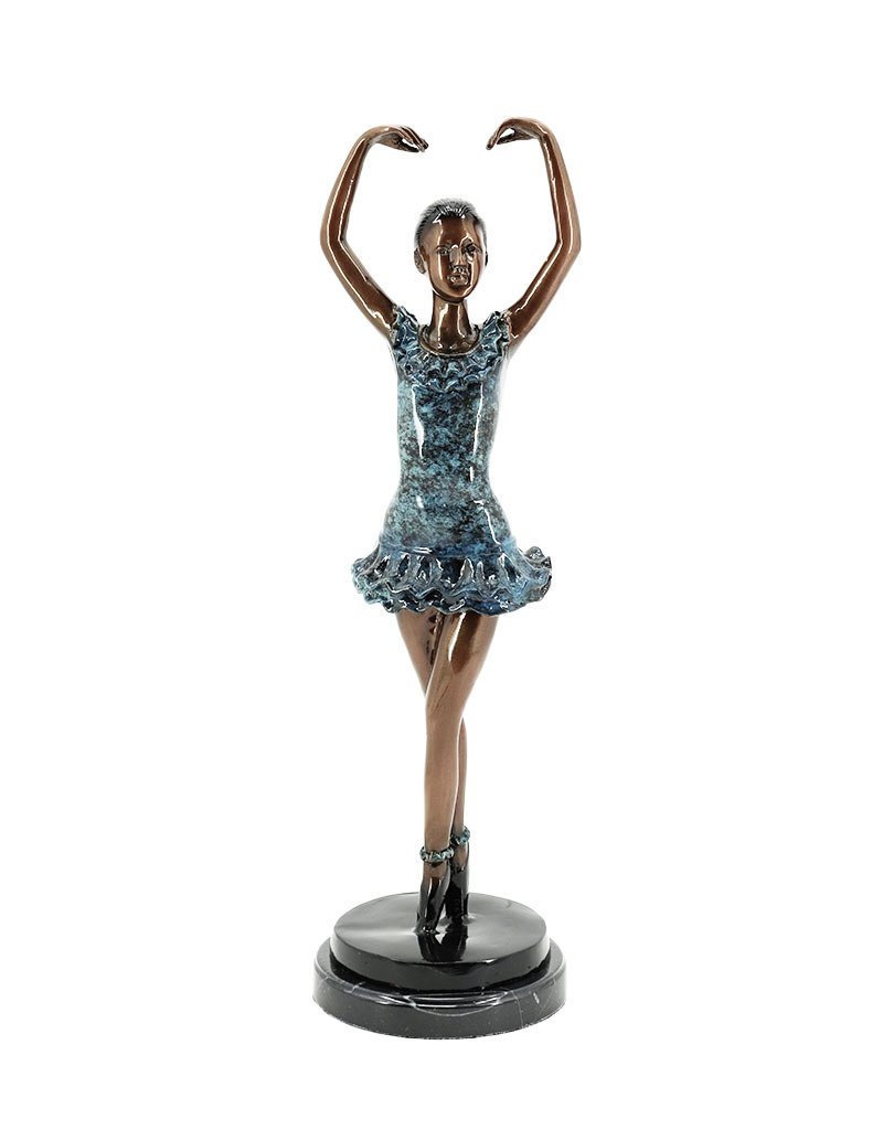 En Pointe – Ballerina Bronzefigur auf Marmor