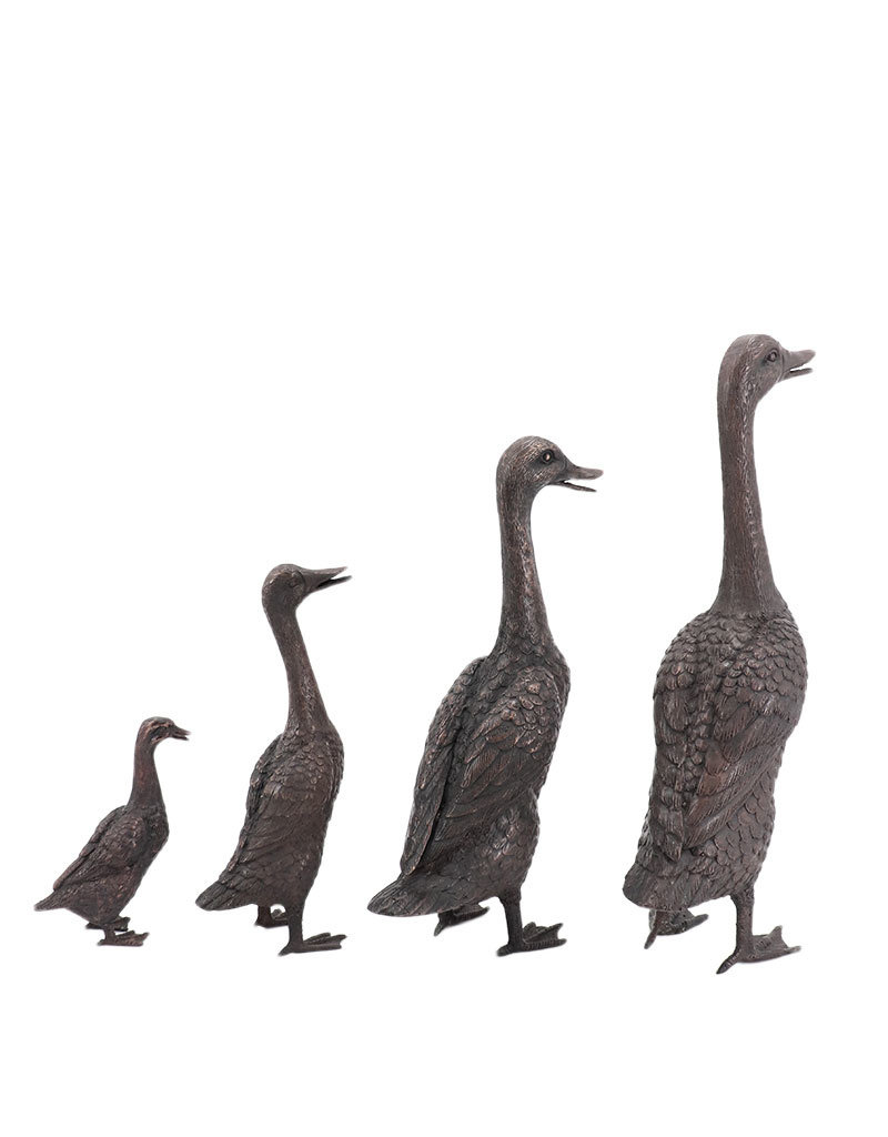 Quack – Vier Laufenten Bronzefiguren