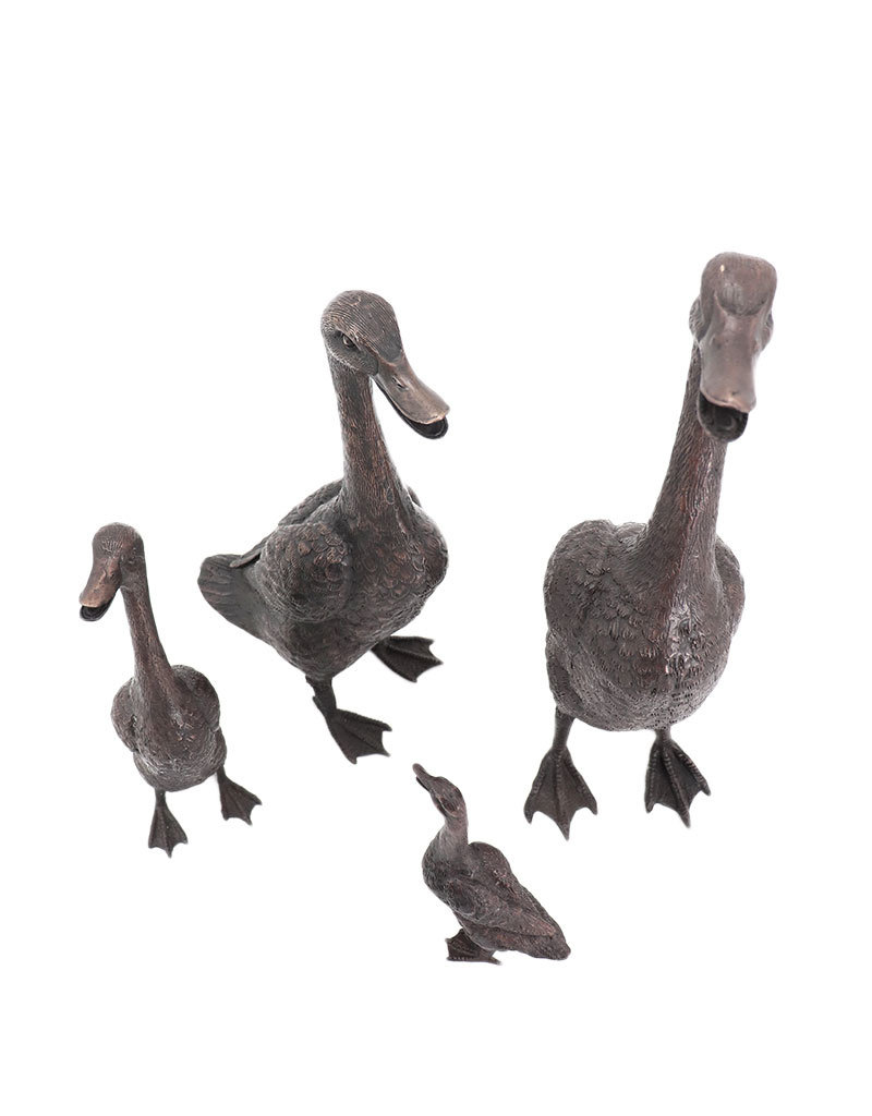 Quack – Vier Laufenten Bronzefiguren