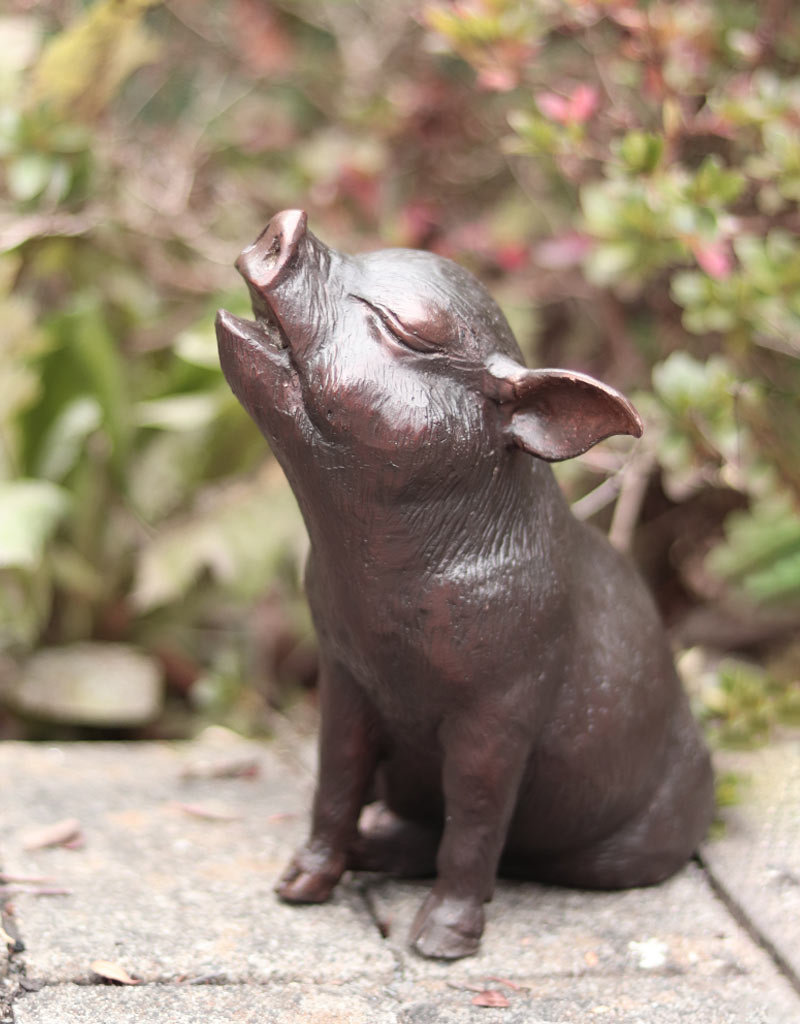 Ronja – Bronzefigur eines Hausschweins
