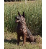 Rex – Sitzender Schäferhund Bronzefigur